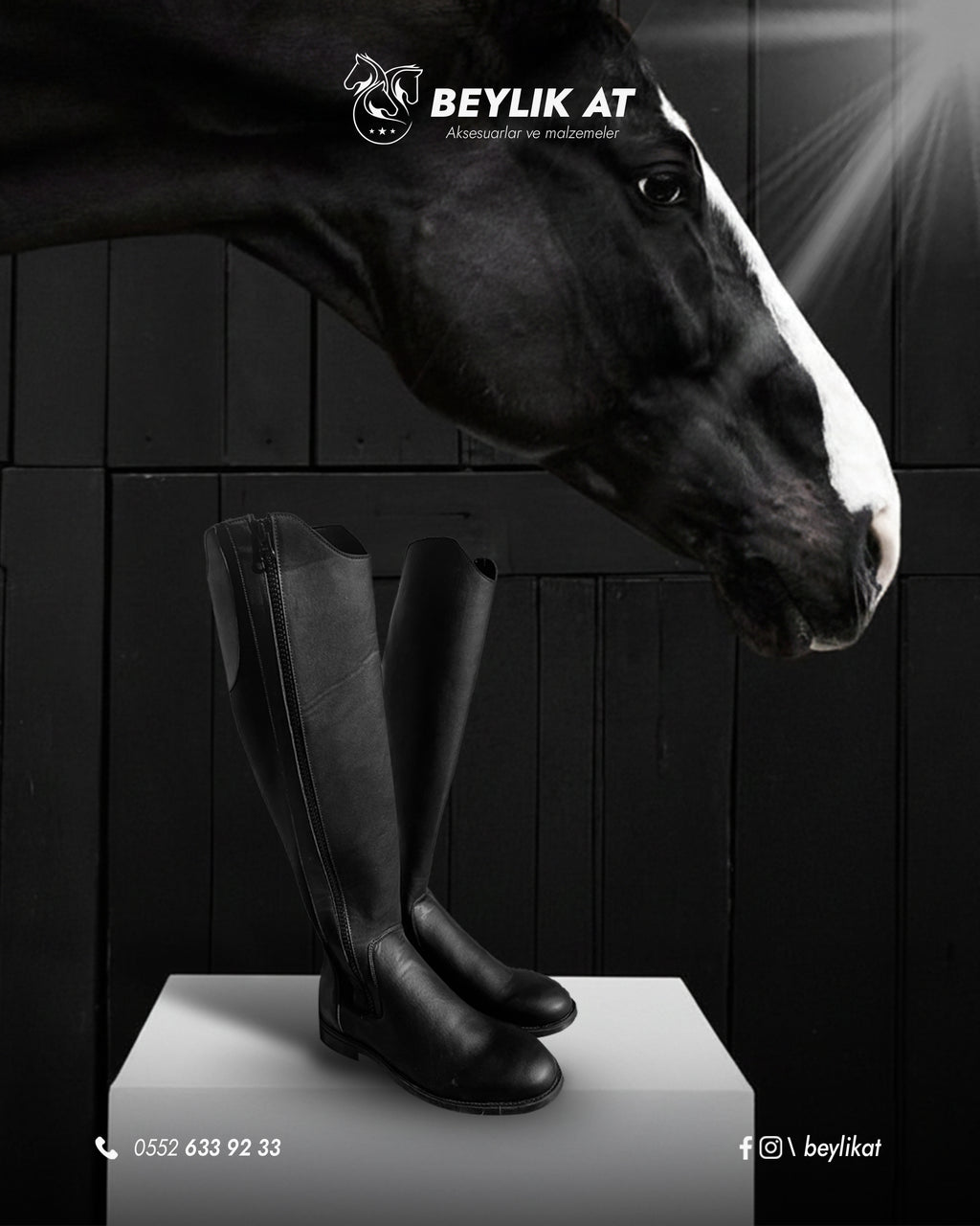 Suni Deri Lüks Binicilik Çizmesi