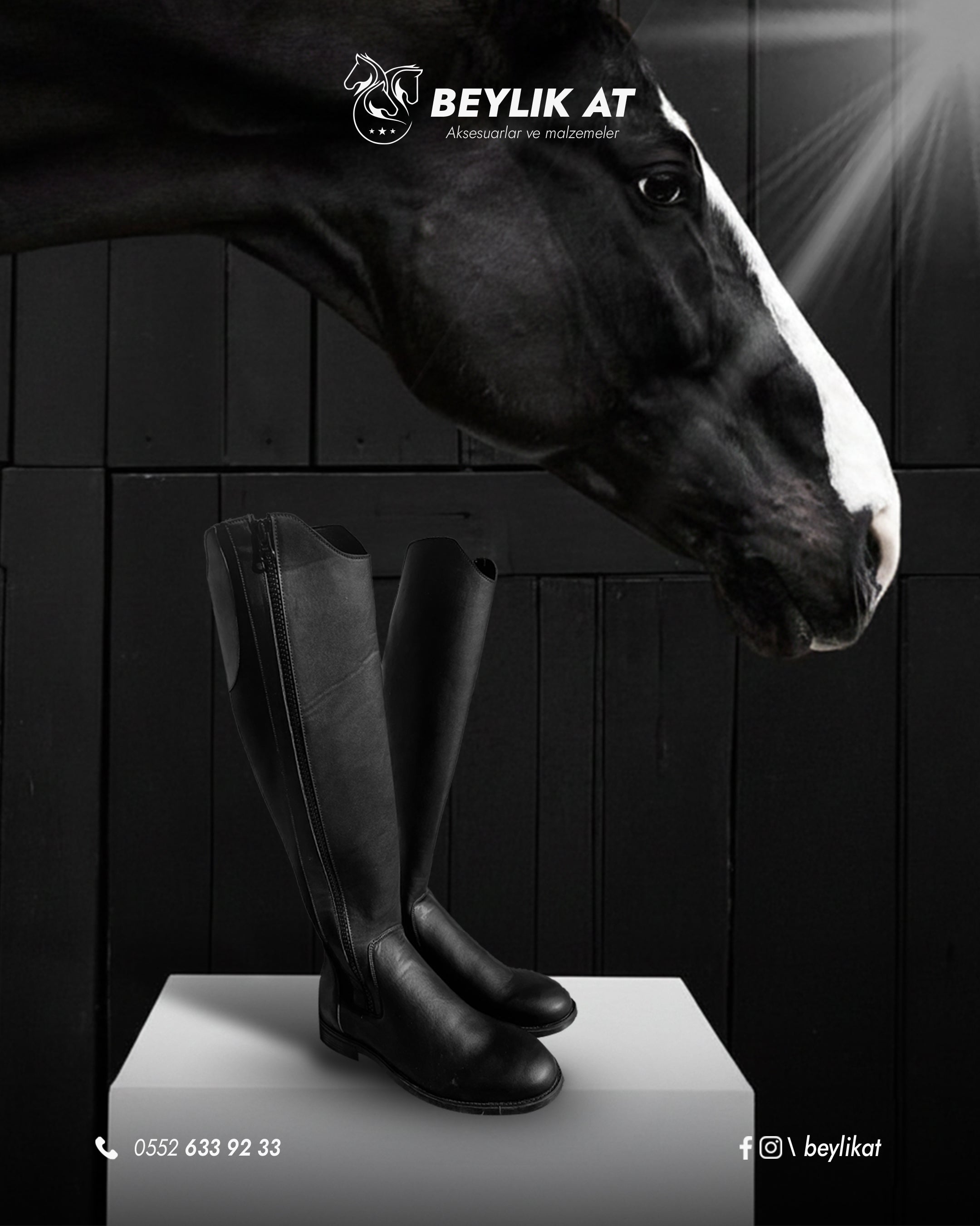 Suni Deri Lüks Binicilik Çizmesi
